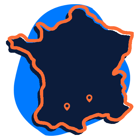 Carte de la France pointant Toulouse et Mende